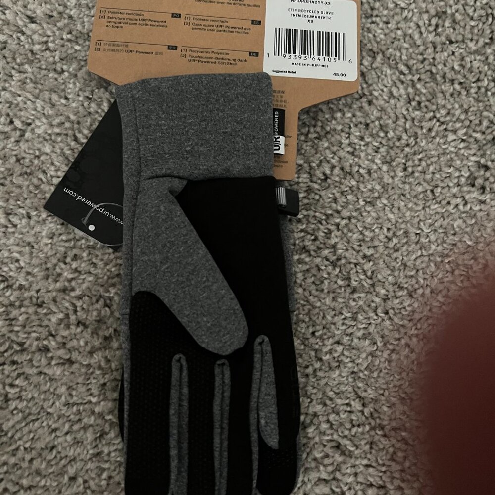 North Face Fleece Gloves Grey Heather - Picture 3 of 5